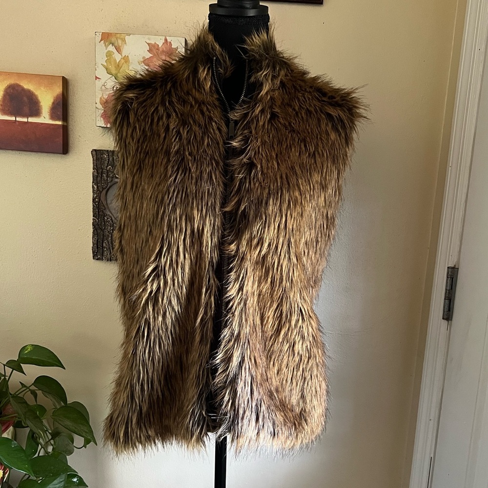 Foxcroft NYC Faux Fur Sweater Vest